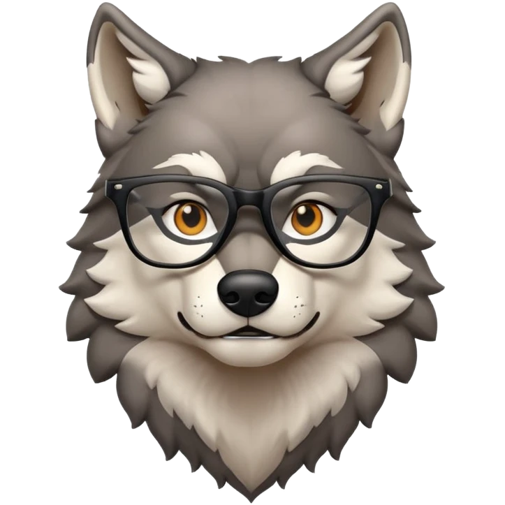 Wolf with muscles and black galsses  emoji