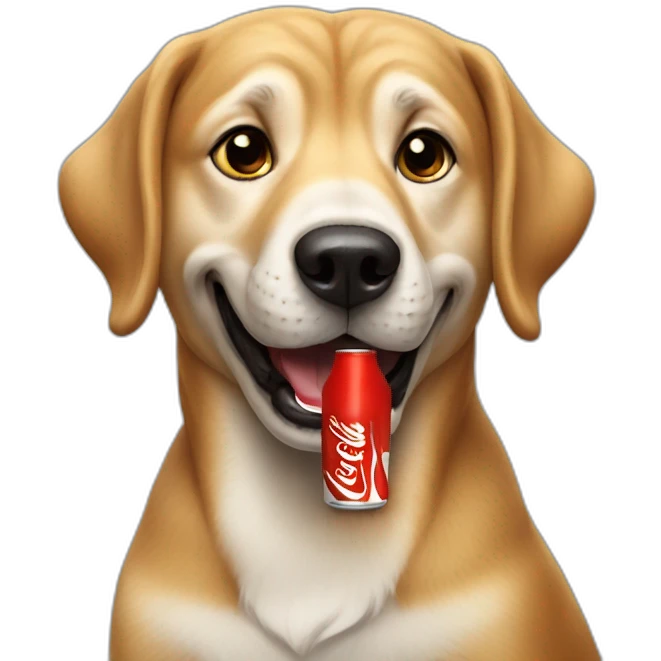 dog drinking coca cola emoji