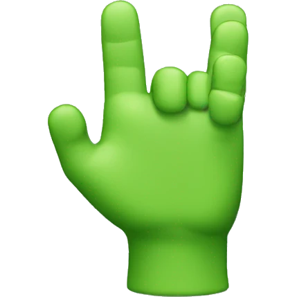 points with his green finger emoji