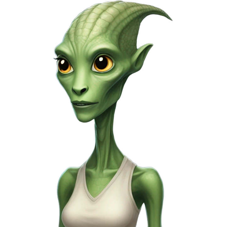 tall reptilian alien woman, full body  emoji