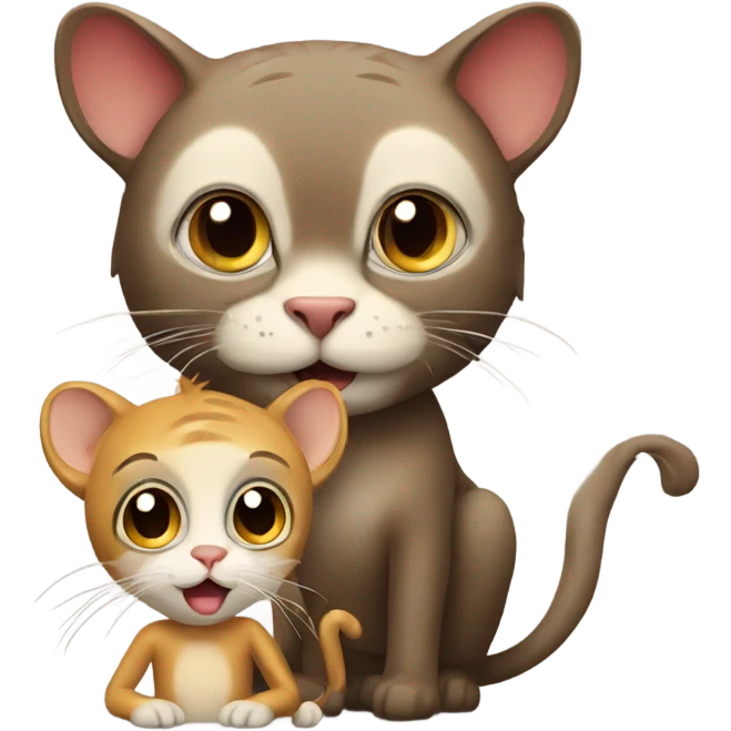 Cat with a monkey emoji