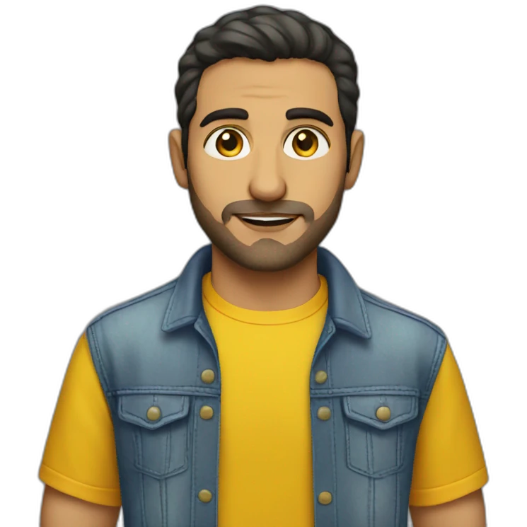 Armenian guy with a yellow T-shirt emoji