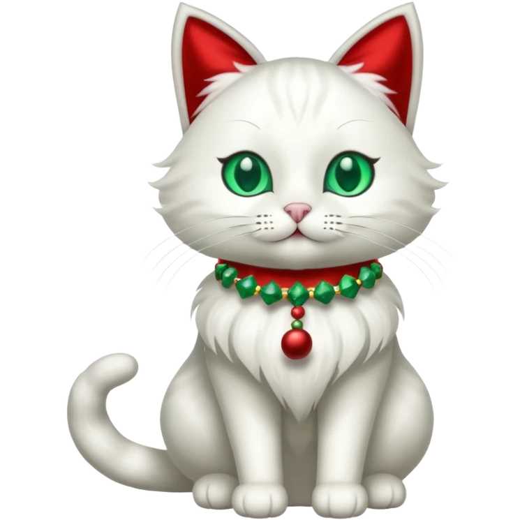 a full-body silk cat with Christmas accessories  emoji