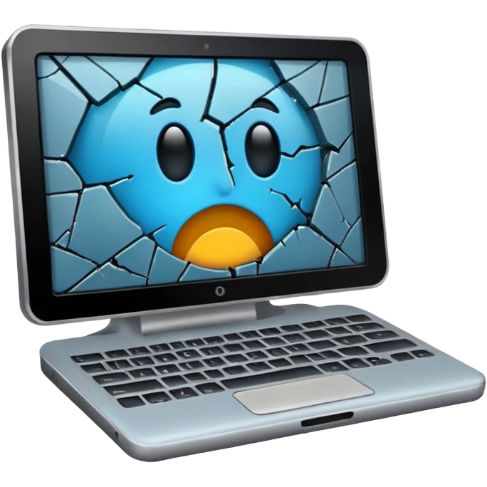 damaged computer emoji