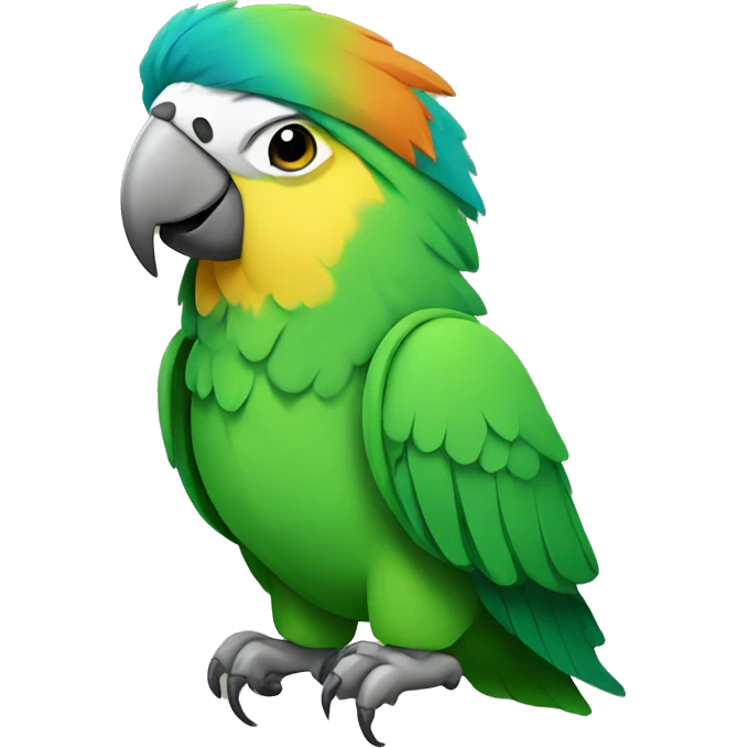 Green indian parrot with a hoodie emoji