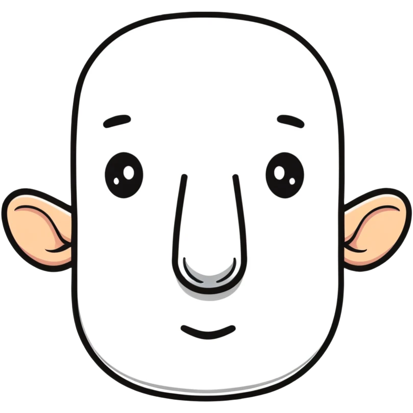 man with rectangle shaped head and big nose emoji