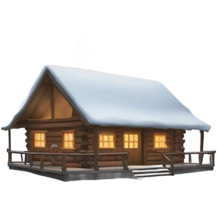 Cabin in snow emoji