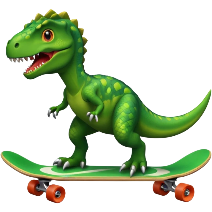 Dinosaur on a skateboard emoji