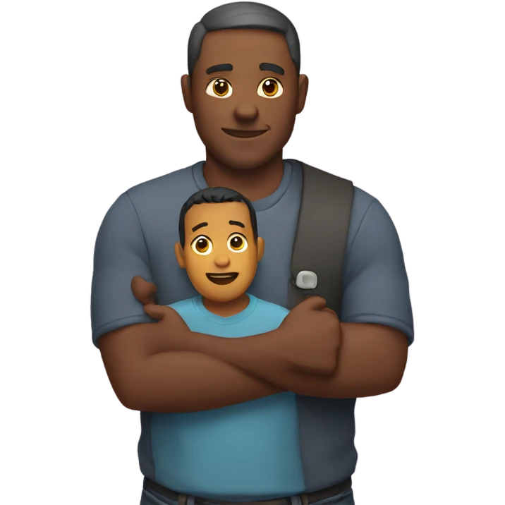 Father holds his heart in his arm emoji