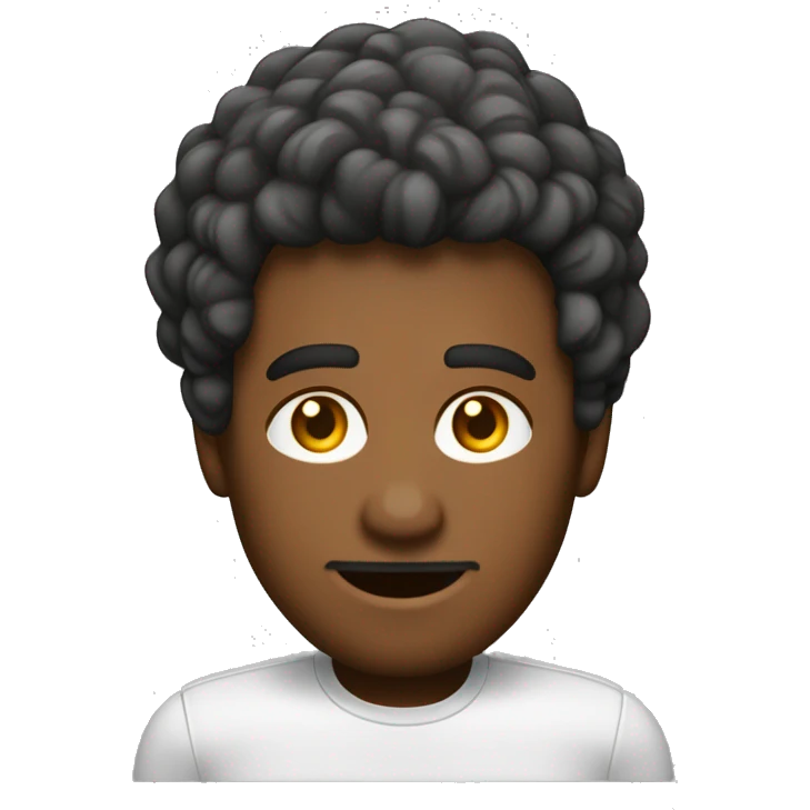 Um homem de cabelo castanho escuro curto, penteado de lado. Pele branca com sobrancelhas finas e olhos castanhos. Ele veste uma camisa vermelha do Flash com um círculo branco e um raio amarelo no centro. emoji