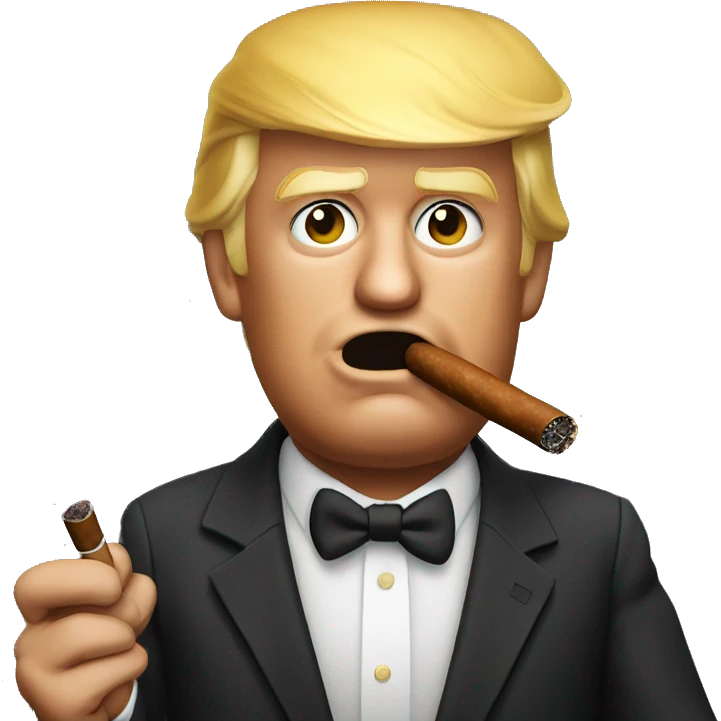 Donald Trump holding a cigar emoji