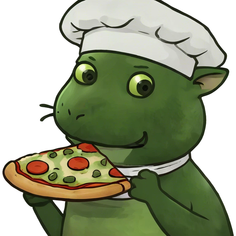 Cat eating pizza emoji