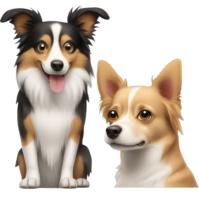 Collie and a Chihuahua emoji