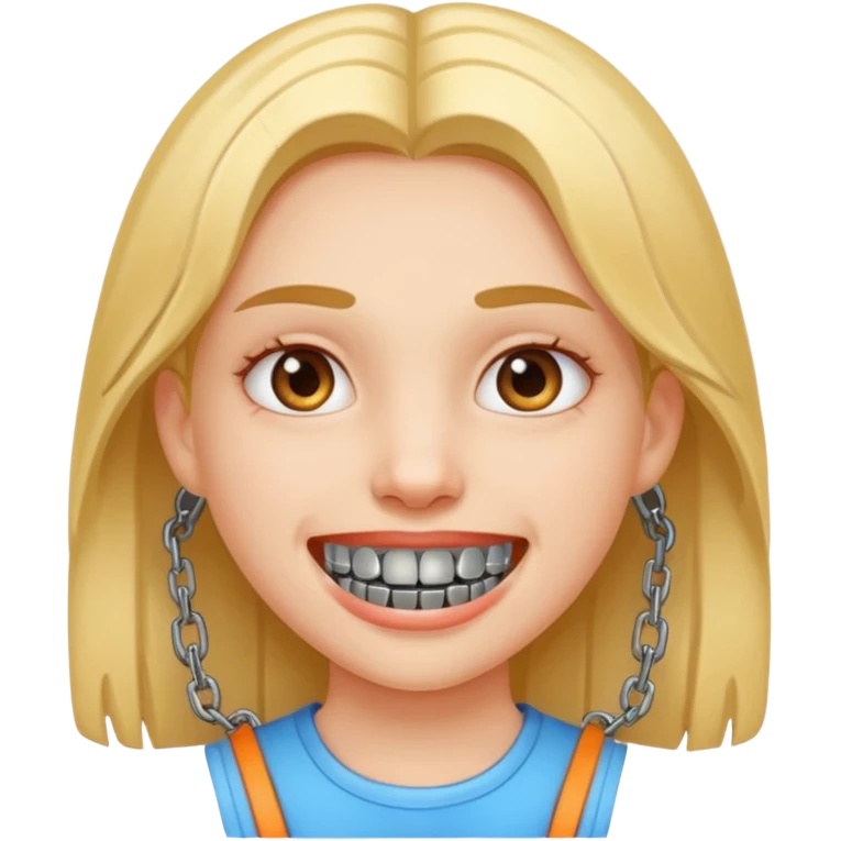 girl with metal braces on teeth emoji