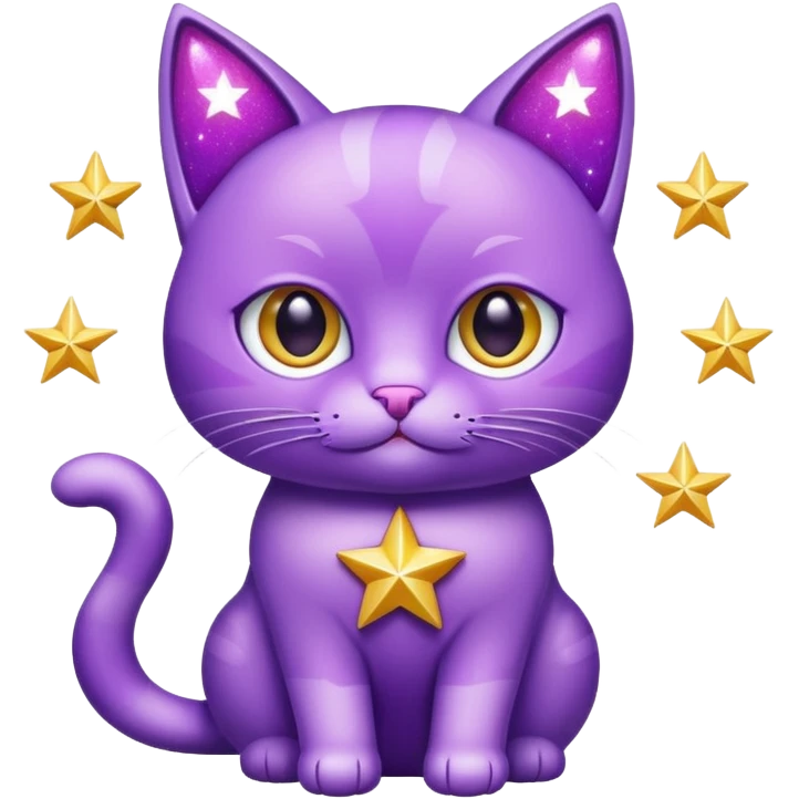 glitter purple Star cat emoji