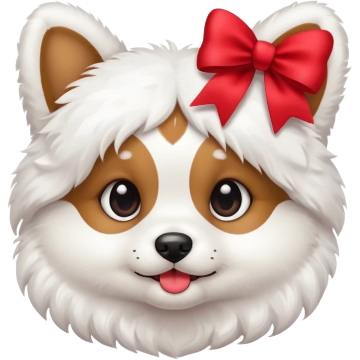 Cute puppy with bow emoji