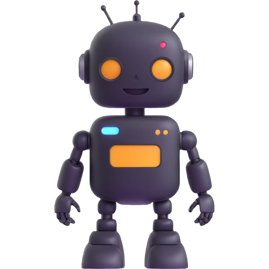 cartoon pretty smiling robot emoji