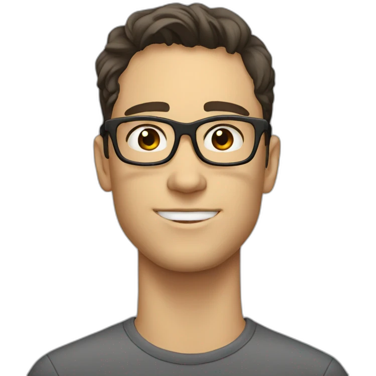 nerdy white boyfriend with dark hair and glasses emoji