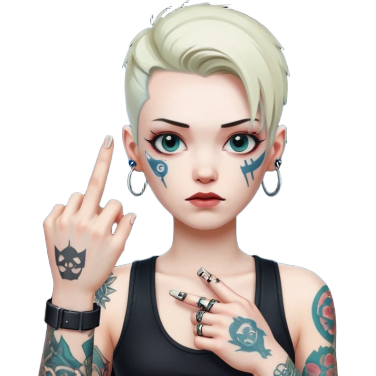 middle finger cyberpunk emoji