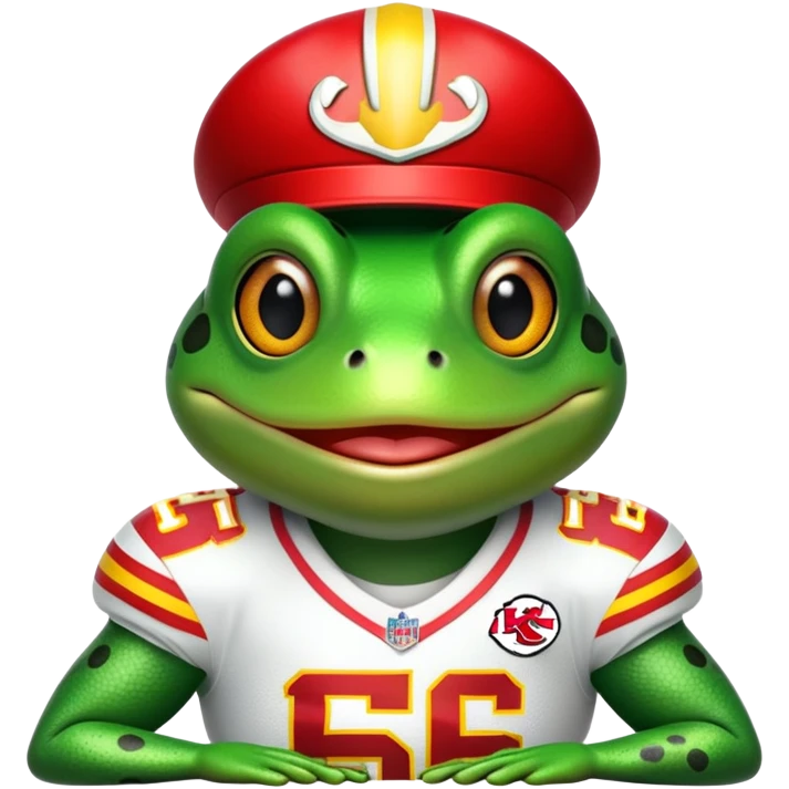 Frog in KC chiefs uniform emoji