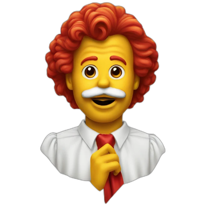 ronald mcdonald fingernose emoji