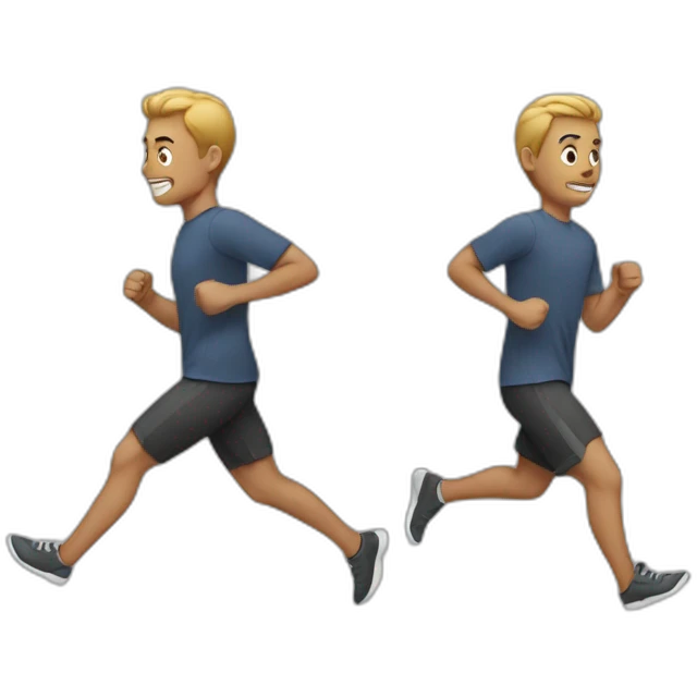 men running opposite directions emoji