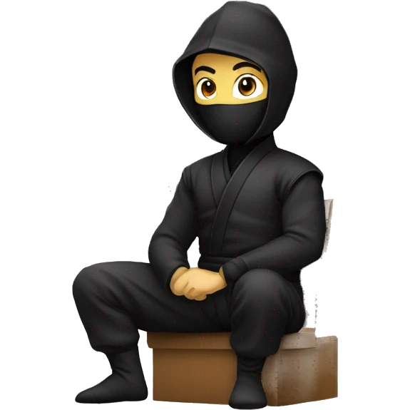 Ninja assis en tailleur emoji