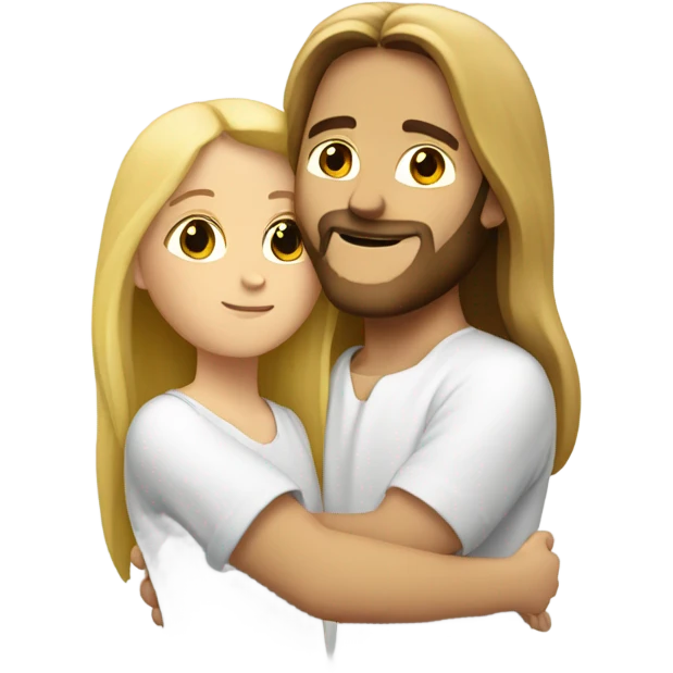 Jesus hugging a blond girl emoji