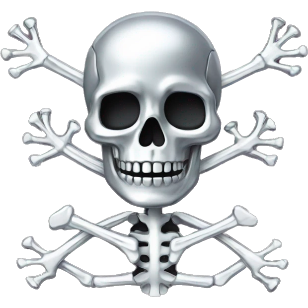 Skeleton made of chrome emoji