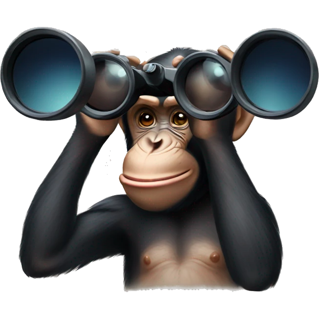 Chimpanzee looking through binoculars  emoji