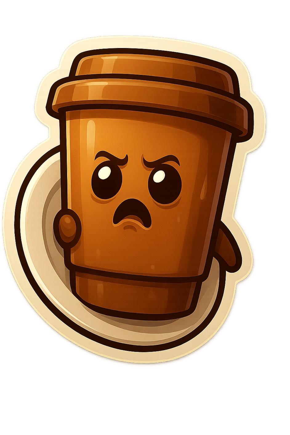 Tall coffee cup, dramatic, hiding, behind plate emoji