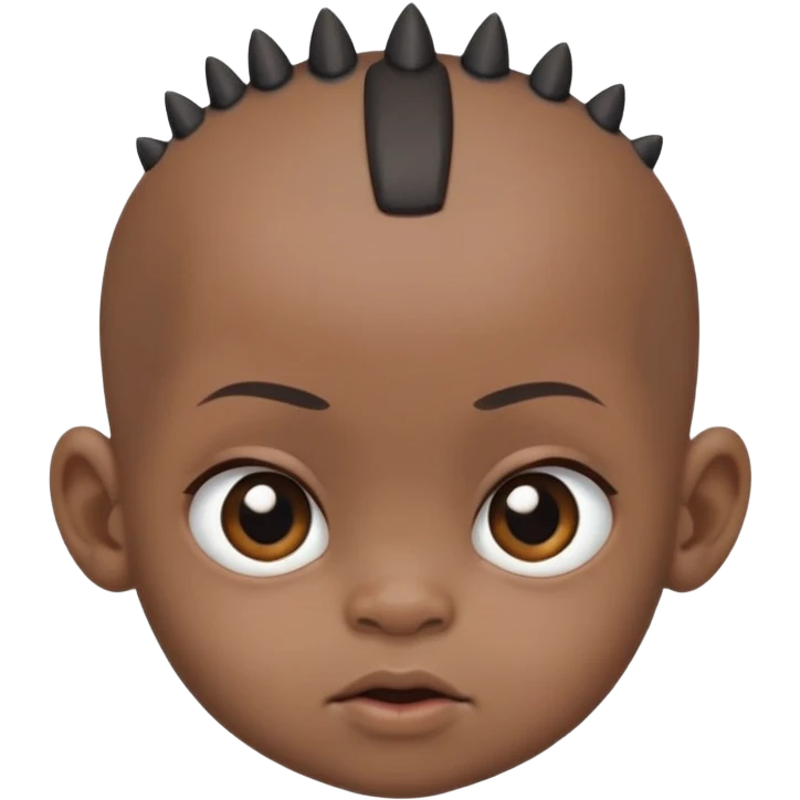 I want a black baby in which the baby has a mohawk in the centre and then he is bald from sides and he is ugly as well emoji