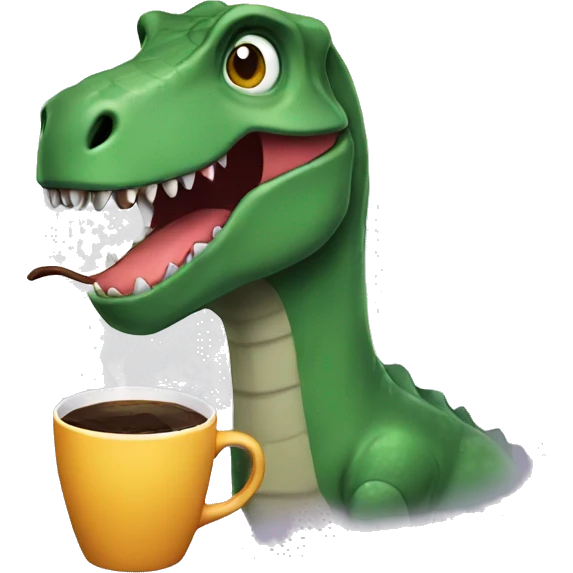 Dinosaur drinking coffee  emoji