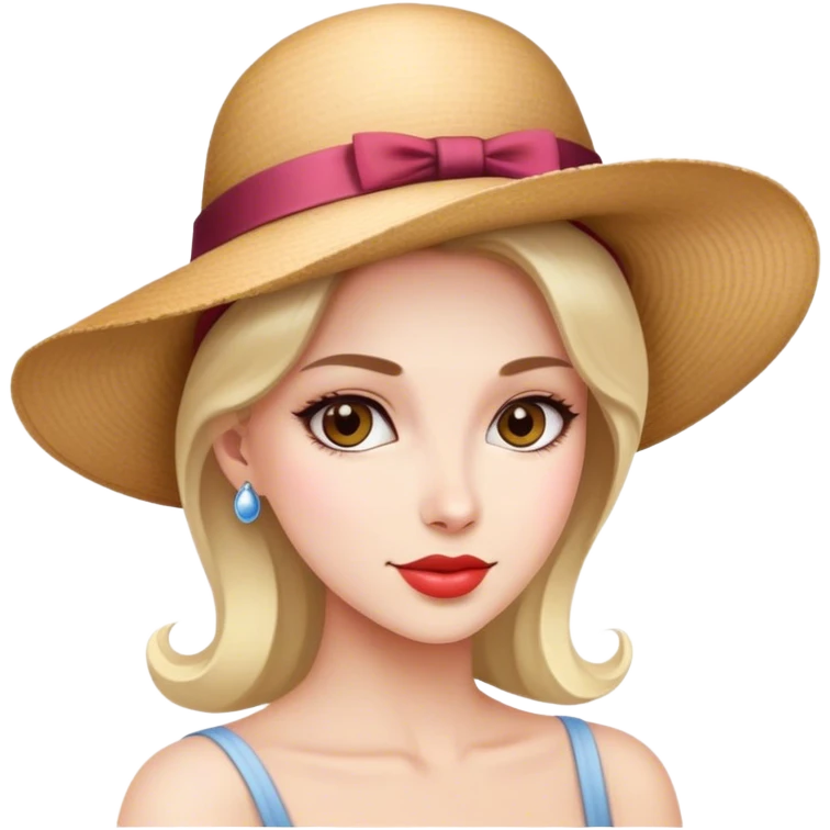 beautiful hat with woman  emoji