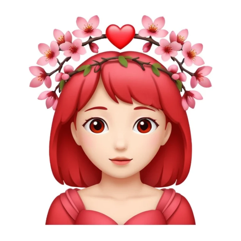 heart with sakura flower crown emoji