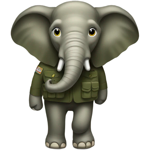 elephant in army emoji