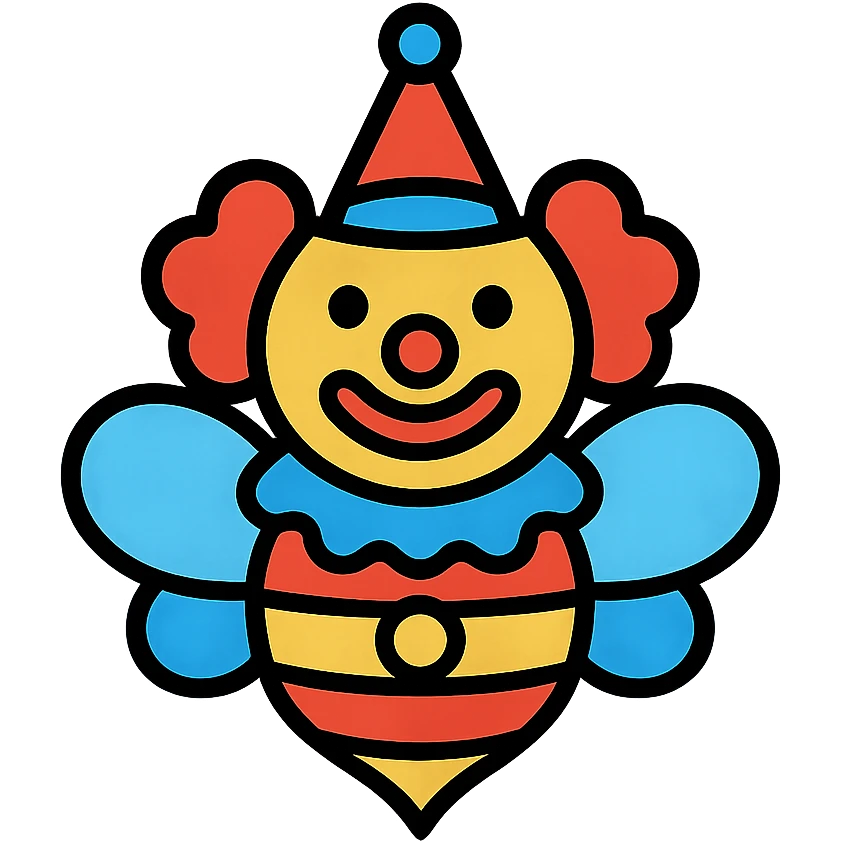 A clown bee emoji