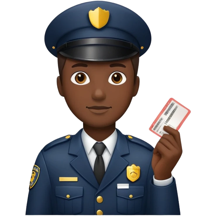 security guard holding a ticket emoji