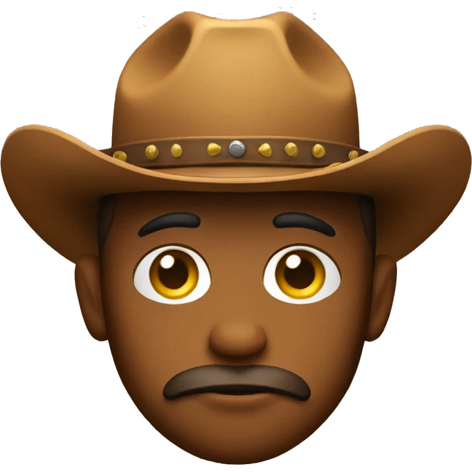 pensive emoji with cowboy hat emoji