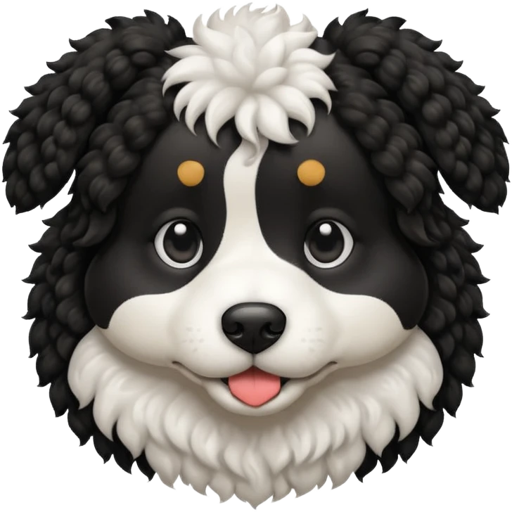 mediem black curly dog emoji