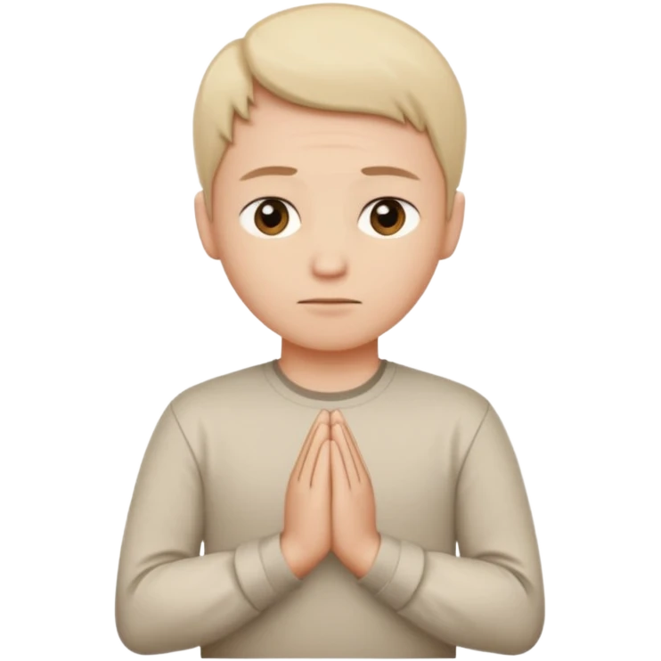 stand and wait with folded hands emoji