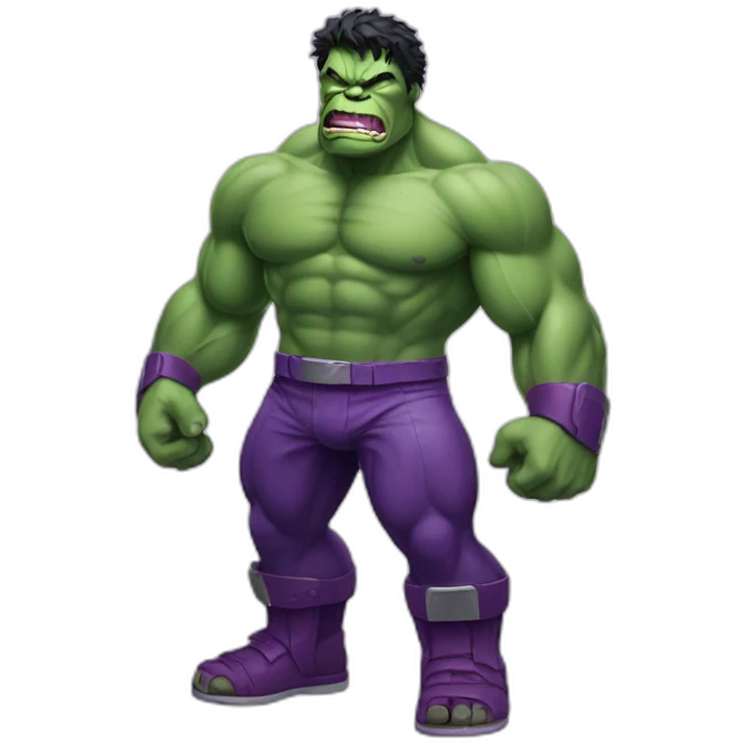 Purple hulk with coca cola emoji