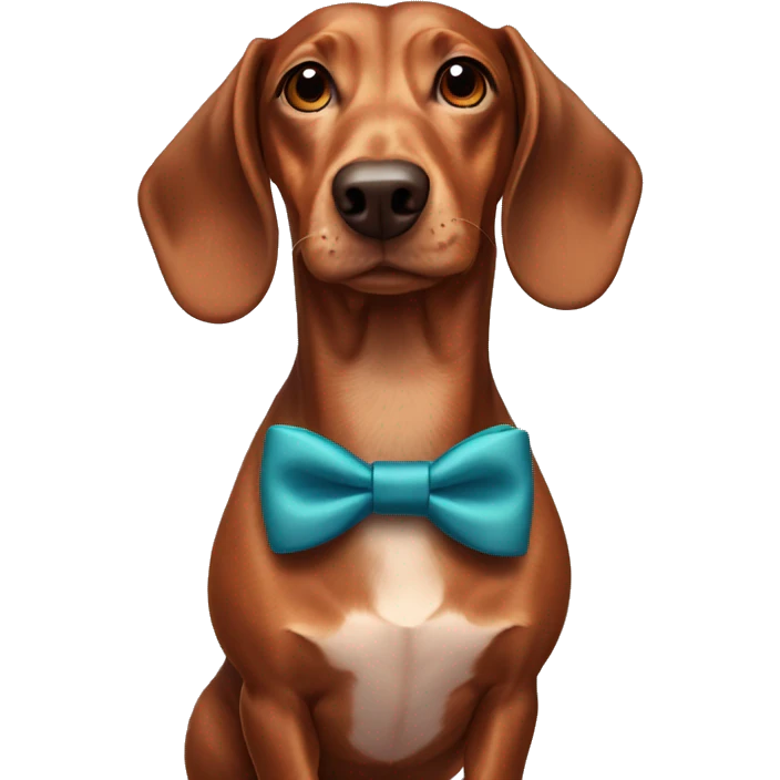 brown weiner dog with bowtie emoji