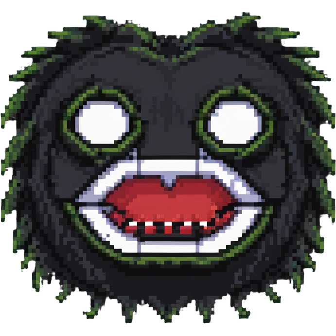 horror sackface with jagged stitched mouth and one eye emoji