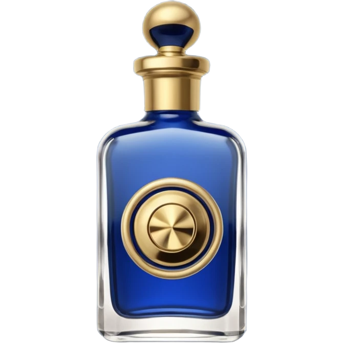 cologne bottle with gold knob lid dark blue emoji