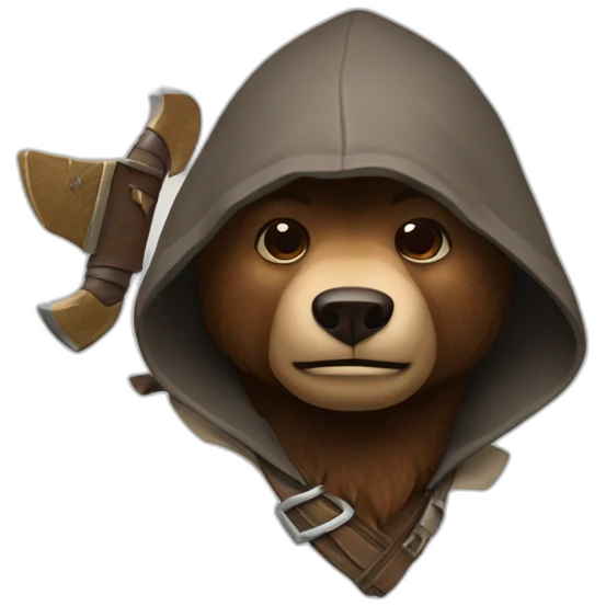 a brown bear with Assassin’s Creed emoji