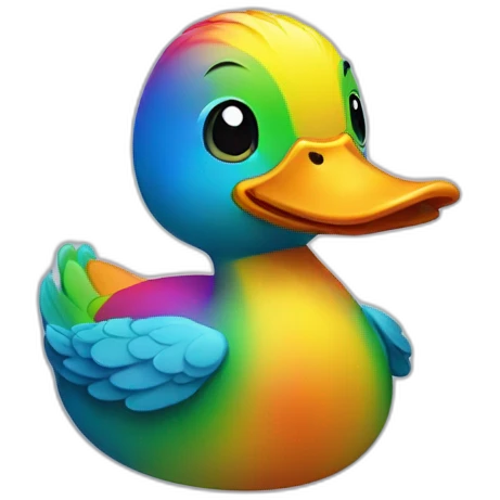 Rainbow duck emoji