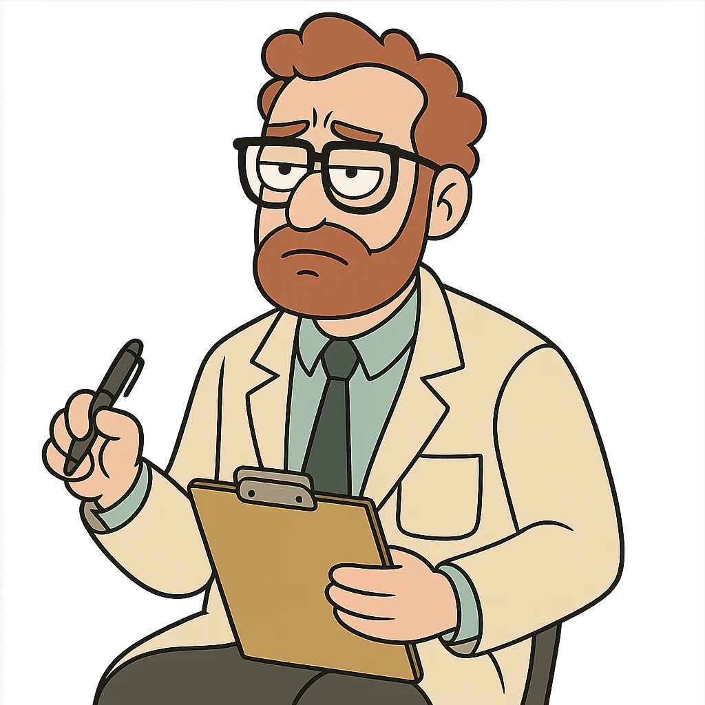flat toon style psychiatrist emoji