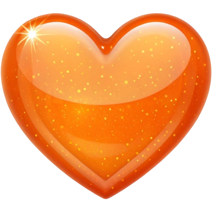 Glitter glass orange heart  emoji