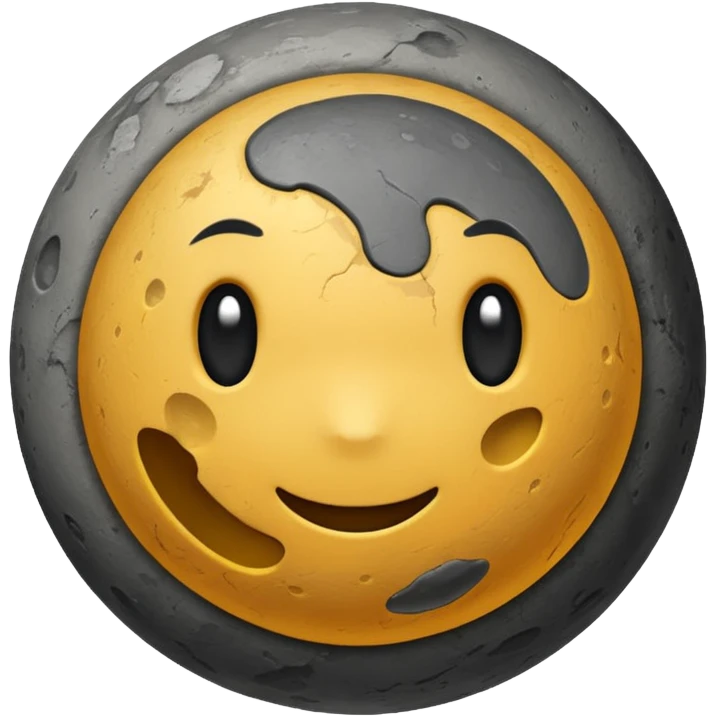 planet Mercury as a round, rocky gray ball with a slightly uneven stony surface and soft transitions between light and dark gray areas, emoji style emoji